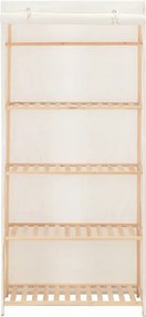 248190 vidaXL Гардероб, бял, 79x40x170 см, текстил