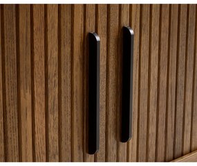 Кафява маса за телевизор от дъбов декор 180x56x45 cm Nola – Unique Furniture