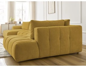 Сгъваем/с място за съхранение ъглов диван в цвят горчица (десен ъгъл/U форма) Fuji – Bobochic Paris