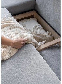 Светлосив ъглов разтегателен диван ляв ъгъл, Scandic Lagom - Miuform