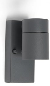 Външна стенна лампа антрацит IP44 със сензор за здрач - Solo