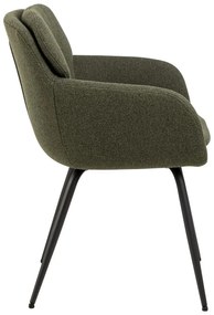 Тапициран трапезен стол с подлакътници в цвят каки Dora – Actona