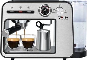Втора ръка: Еспресо машина Oliver Voltz OV51171H, 1450W, 15 bar, 1L, Подгряване на чаши, Авт. изключване, Инокс/черен