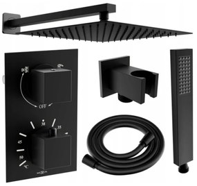 Mexen Cube DR02 комплект вграден душ с дъждовна глава 25 см, черен - 77502DR0225-70