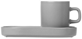 Комплект от 2 сиви чаши за еспресо с поднос Pilar - Blomus