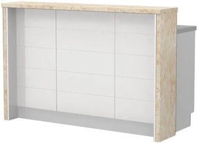 Островна кухненска пейка Hudson-Length: 150 cm.-White-Latino Marble