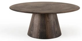 Кафява кръгла масичка за кафе от масивен дъб ø 80 cm Mushroom – Gazzda