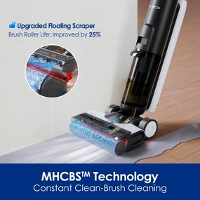 Вертикална прахосмукачка Tineco Floor One S6 Flashdry Pet FW144000DE, 220W, 0.7 л мръсна/0.8 л чиста/0.8 л прах, Автономия 35 мин, iLoop сензор, Технология MHCBS, 130 м2, Черен