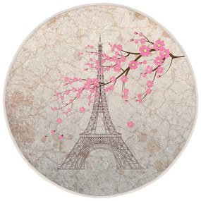 Светлорозов кръгъл килим подходящ за пране и за прахосмукачки роботи ø 120 cm Comfort – Mila Home