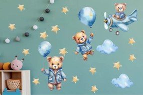 Вълшебни светещи стикери за деца - сини мечета Šírka: 60 cm | Dĺžka: 120 cm