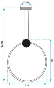 Плафон LED APP1400-CP OLD GOLD 50cm