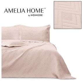 Светлорозово капитонирано покривало за легло от микрофибър 170x210 cm Ophelia – Restilo