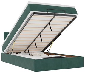 3311840 vidaXL Османска легло с матрак, тъмнозелено, 120x200 см, кадифе