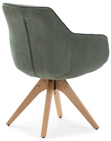 Зелени тапицирани трапезни столове в комплект с подлакътници 2 бр. Donatelo – Marckeric