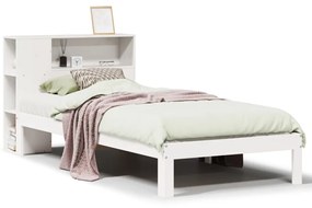 3322539 vidaXL Легло с етажерка за книги, без матрак, 90x200 см, бор масив