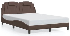 3208091 vidaXL Рамка за легло Viana без матрак, кафява,140x190 см изкуствена кожа