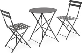 Антрацитен стоманен градински комплект за хранене за 2 Austin – Bizzotto