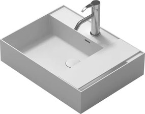 Мивка за баня ICB 6016W, монтаж върху плот, твърда повърхност, бял мат, 60x46x16см