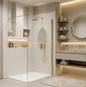 Параван за душ Rea Flexi Transparent / Gold 130