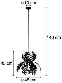 Винтидж висяща лампа златни пера - Botanica