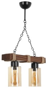Полилей на верига JASMIN 2xE27/40W/230V кафяв/бежов