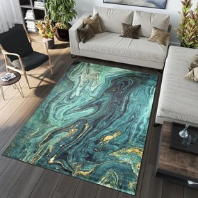 Модерен килим в зелени и сини нюанси Ширина: 80 см | Дължина: 150 см