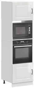 3315033 vidaXL Шкафове за фурна 2 бр Lucca, бял гланц, инженерно дърво