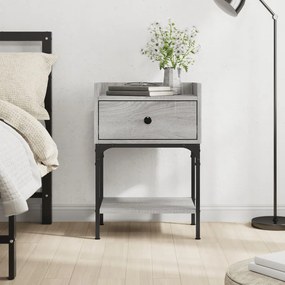 825899 vidaXL Нощна масичка, cив сонома, 40,5x31x60 см, инженерно дърво