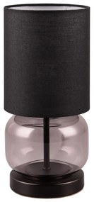 Черна и лилава настолна лампа с текстилен абажур (височина 28,5 cm) Elio - Trio