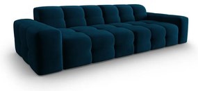 Тъмносин кадифен диван 255 cm Kendal - Micadoni Home