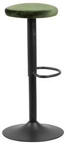 Зелен тапициран бар стол с регулируема височина (височина на седалката 62 cm) Finch – Actona