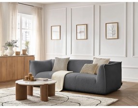 Тъмносив диван от прежда с примки от букле 242 cm Giorgia – Bobochic Paris