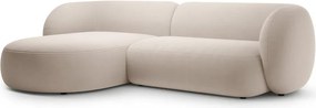 Бежов кадифен ъглов диван (ляв ъгъл) Kate – Micadoni