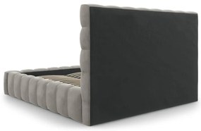 Светлосиво тапицирано двойно легло с място за съхранение и решетка 180x200 cm Bali - Cosmopolitan Design