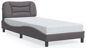 3207977 vidaXL Рамка за легло без матрак Hvar, сива, 90x200 см, изкуствена кожа
