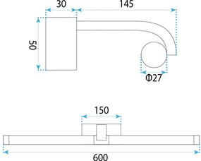 Stenen LED aplik za banya APP1888-1W 60cm BLACK