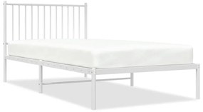 350926 vidaXL Метална рамка за легло с горна табла, черна, 100x200 см