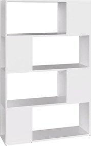 809134 vidaXL Библиотека, бяла, 80x24x124,5 см, инженерно дърво