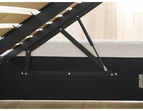 Бяло двойно легло 180x200 cm тапицирано с място за съхранение/без табла с включена подматрачна рамка Inera – Bobochic Paris