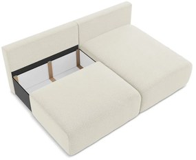Кремав разтегателен ъглов диван с място за съхранение (десен ъгъл) Kalena – Makamii