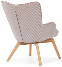 Светлорозово кресло от рипсено кадифе Niko – Ropez