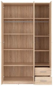 Трикрилен гардероб NEPO SZF3D2S / дъб сонома