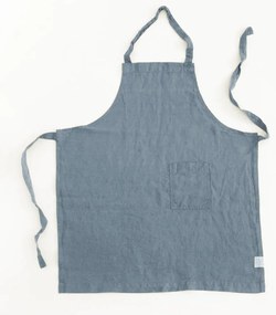 Детска синя ленена престилка Обикновена, 67 x 57 cm - Linen Tales