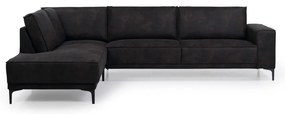 Тъмносив ъглов диван от изкуствена кожа (ляв ъгъл) Copenhagen - Scandic
