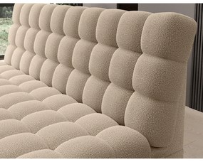 Бежов сгъваем/с място за съхранение диван от прежда с примки от букле 197 cm Clareta – ELTAP