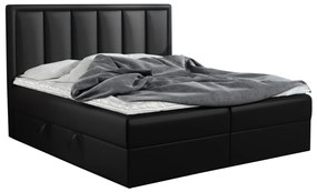 Тапицирано легло-boxspring FRANIA, 160x200, черна еко кожа