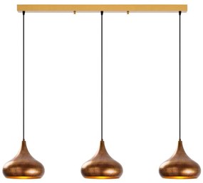 Полилей на кабел MUBA 3xE27/40W/230V меден