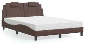 3208798 vidaXL Легло Viana без матрак, кафяво, 140x200 см, изкуствена кожа