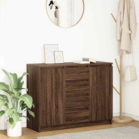 3328450 vidaXL Бюфет с чекмеджета, кафяв дъб, 100,5x35x76 см, инженерно дърво