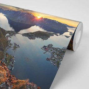 Самозалепващ фототапет – Планинска панорама със залез